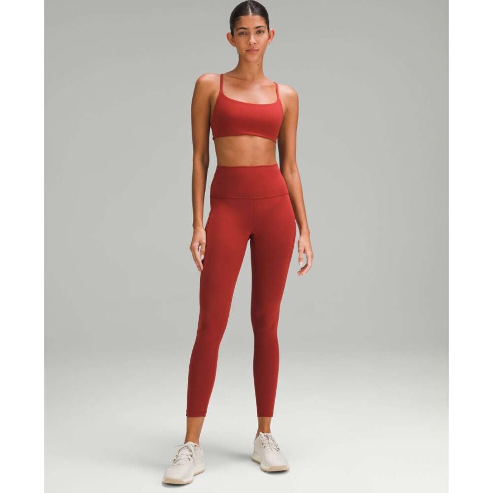 Lululemon Terra Orange Matching Set Wunder Train Tight 25" (2) & Strappy Bra (4)